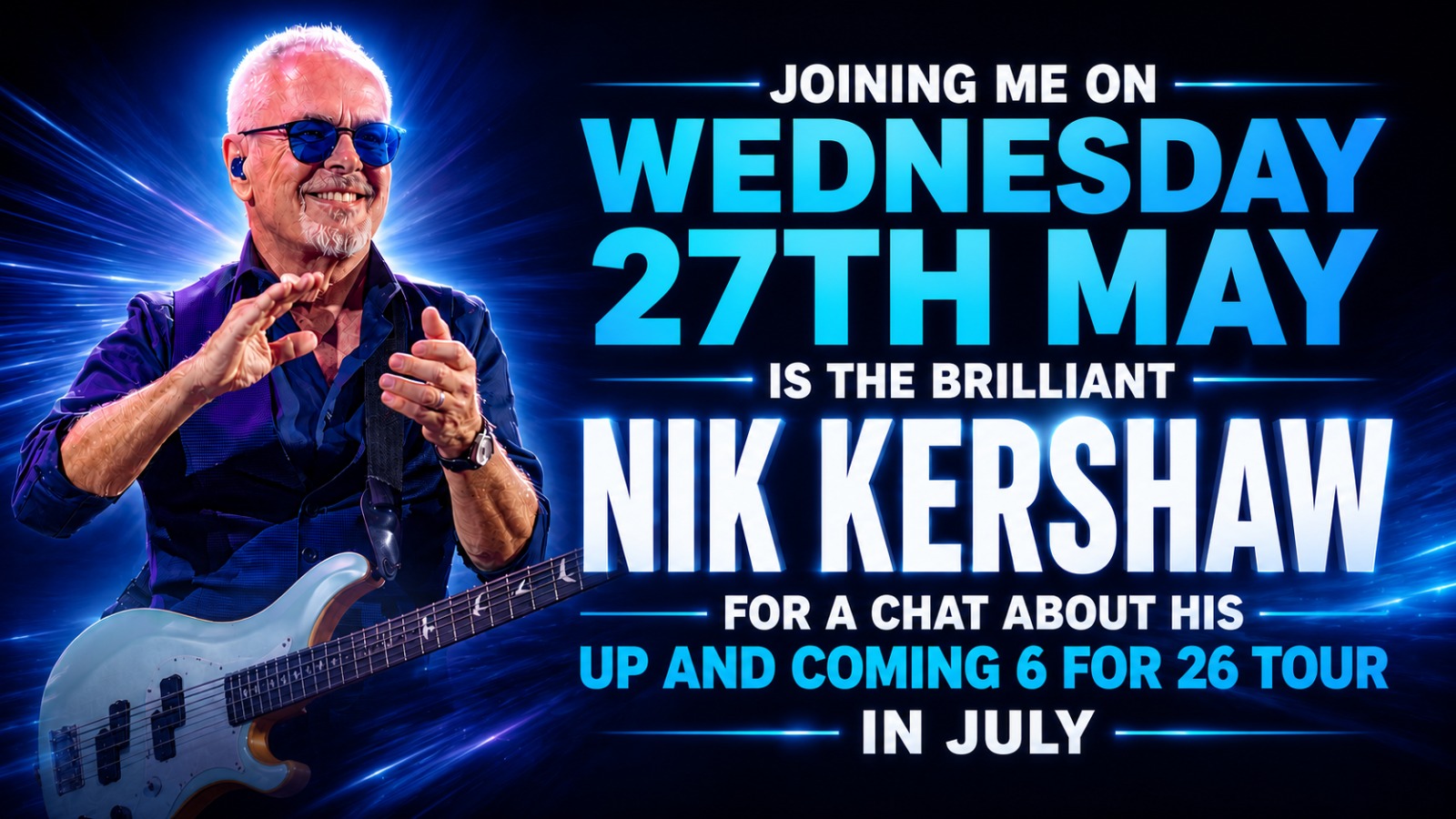 Nik Kershaw Set to Join Piers Mettrick for Exclusive Tour Preview